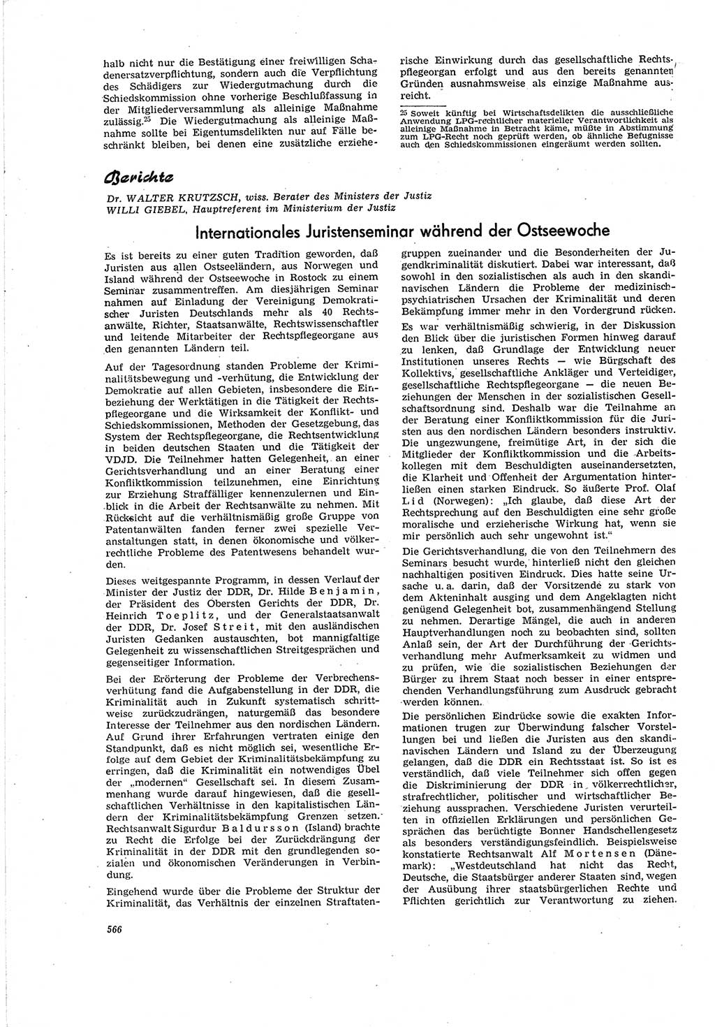 Neue Justiz (NJ), Zeitschrift für Recht und Rechtswissenschaft [Deutsche Demokratische Republik (DDR)], 20. Jahrgang 1966, Seite 566 (NJ DDR 1966, S. 566)