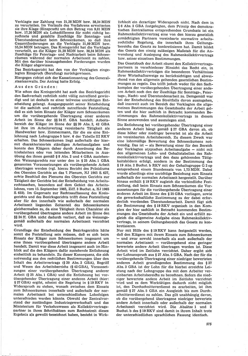 Neue Justiz (NJ), Zeitschrift für Recht und Rechtswissenschaft [Deutsche Demokratische Republik (DDR)], 20. Jahrgang 1966, Seite 575 (NJ DDR 1966, S. 575)