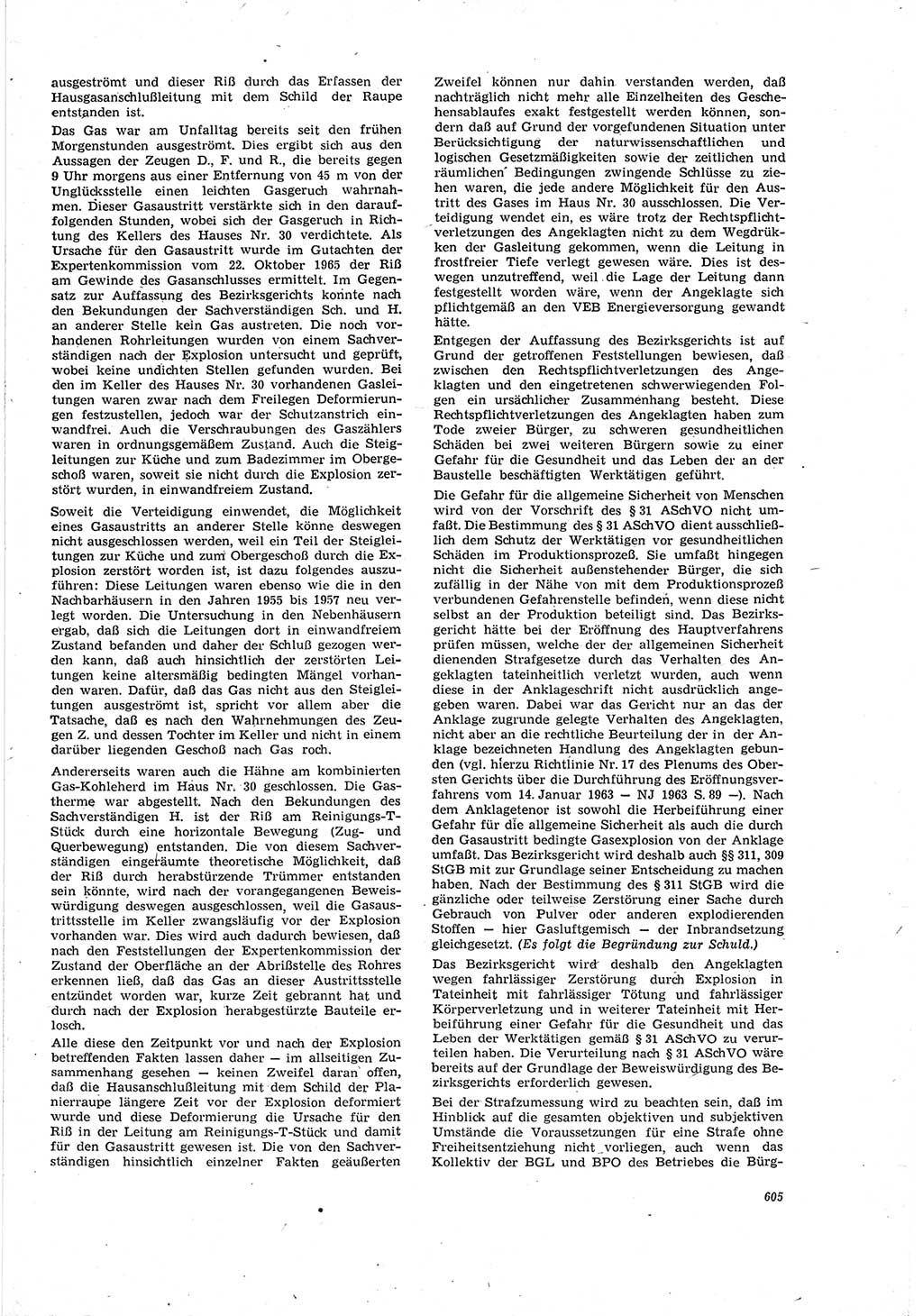 Neue Justiz (NJ), Zeitschrift für Recht und Rechtswissenschaft [Deutsche Demokratische Republik (DDR)], 20. Jahrgang 1966, Seite 605 (NJ DDR 1966, S. 605)