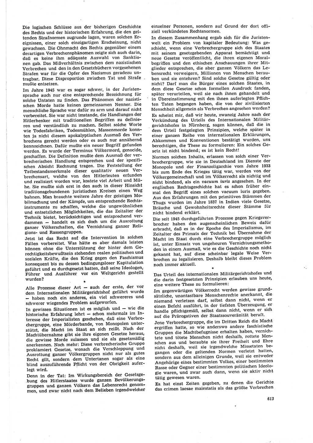 Neue Justiz (NJ), Zeitschrift für Recht und Rechtswissenschaft [Deutsche Demokratische Republik (DDR)], 20. Jahrgang 1966, Seite 613 (NJ DDR 1966, S. 613)