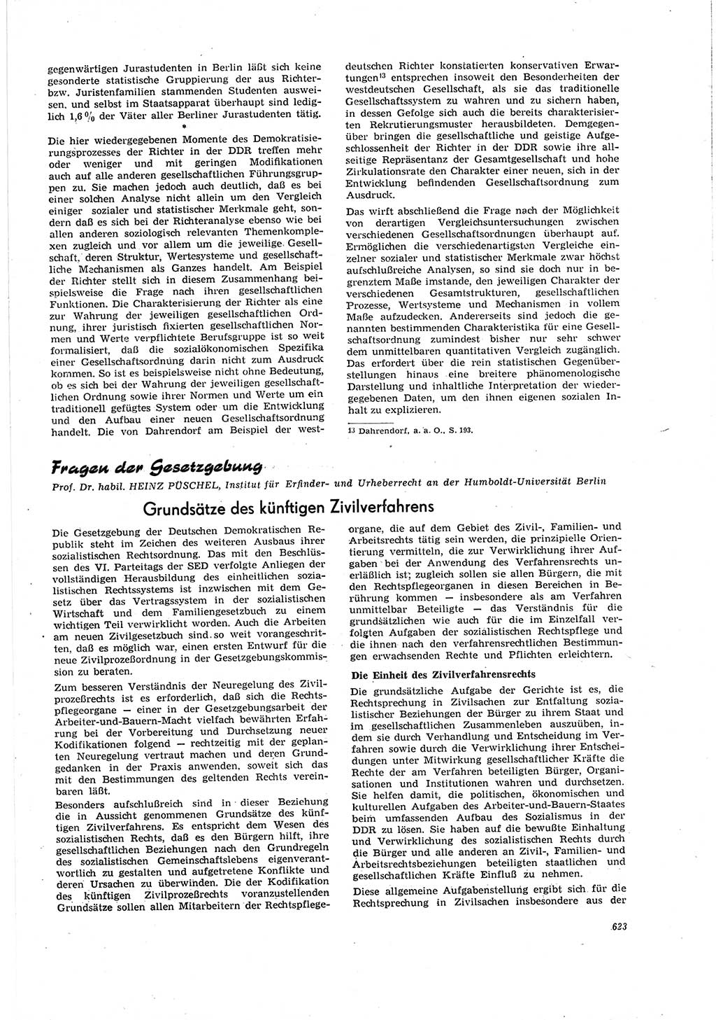Neue Justiz (NJ), Zeitschrift für Recht und Rechtswissenschaft [Deutsche Demokratische Republik (DDR)], 20. Jahrgang 1966, Seite 623 (NJ DDR 1966, S. 623)