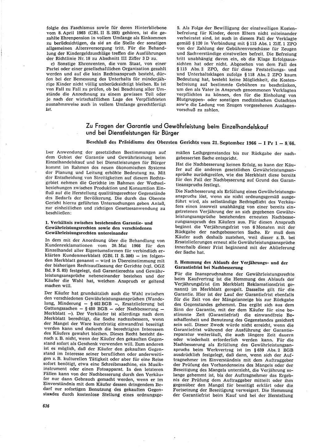 Neue Justiz (NJ), Zeitschrift für Recht und Rechtswissenschaft [Deutsche Demokratische Republik (DDR)], 20. Jahrgang 1966, Seite 636 (NJ DDR 1966, S. 636)