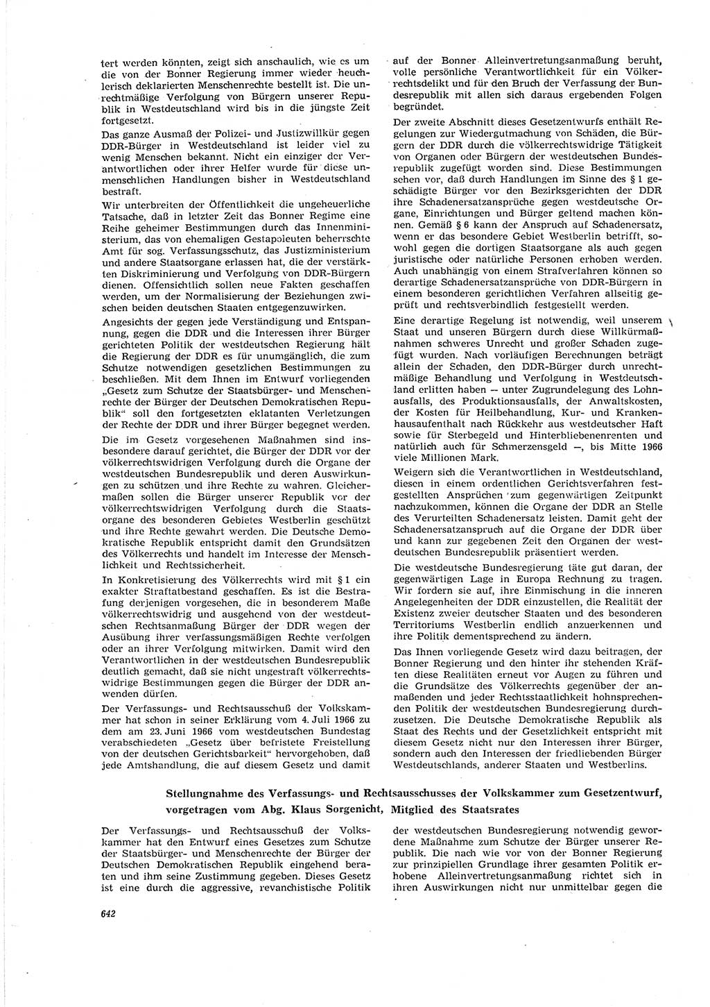 Neue Justiz (NJ), Zeitschrift für Recht und Rechtswissenschaft [Deutsche Demokratische Republik (DDR)], 20. Jahrgang 1966, Seite 642 (NJ DDR 1966, S. 642)