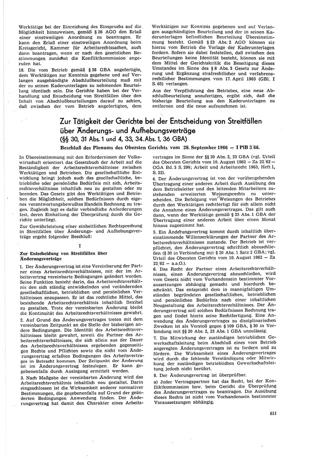 Neue Justiz (NJ), Zeitschrift für Recht und Rechtswissenschaft [Deutsche Demokratische Republik (DDR)], 20. Jahrgang 1966, Seite 651 (NJ DDR 1966, S. 651)