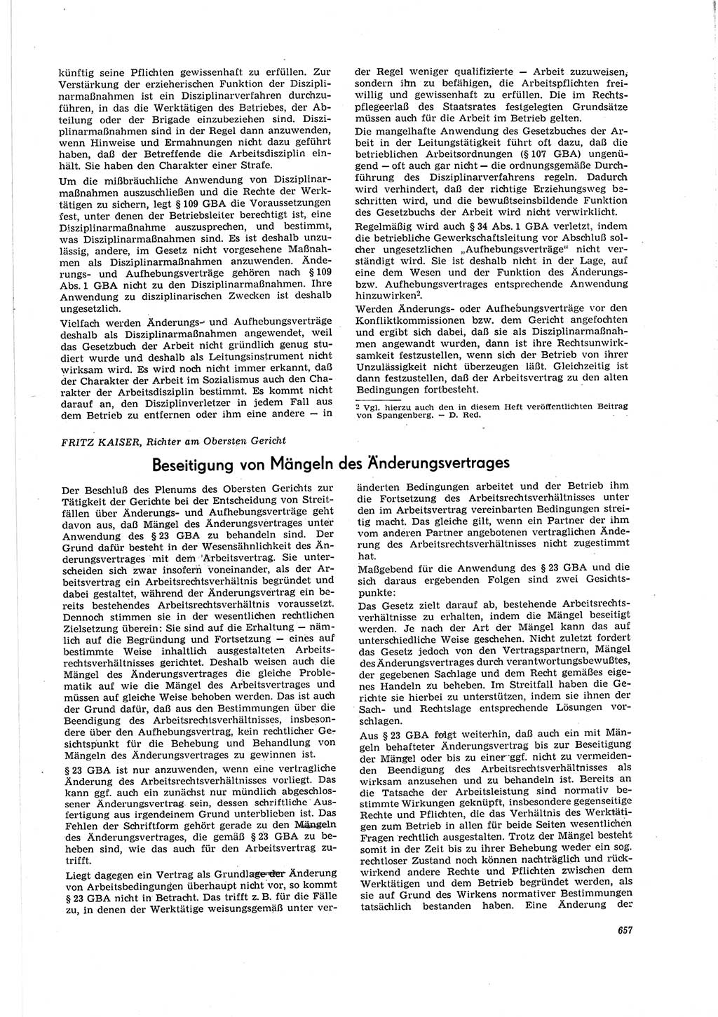 Neue Justiz (NJ), Zeitschrift für Recht und Rechtswissenschaft [Deutsche Demokratische Republik (DDR)], 20. Jahrgang 1966, Seite 657 (NJ DDR 1966, S. 657)