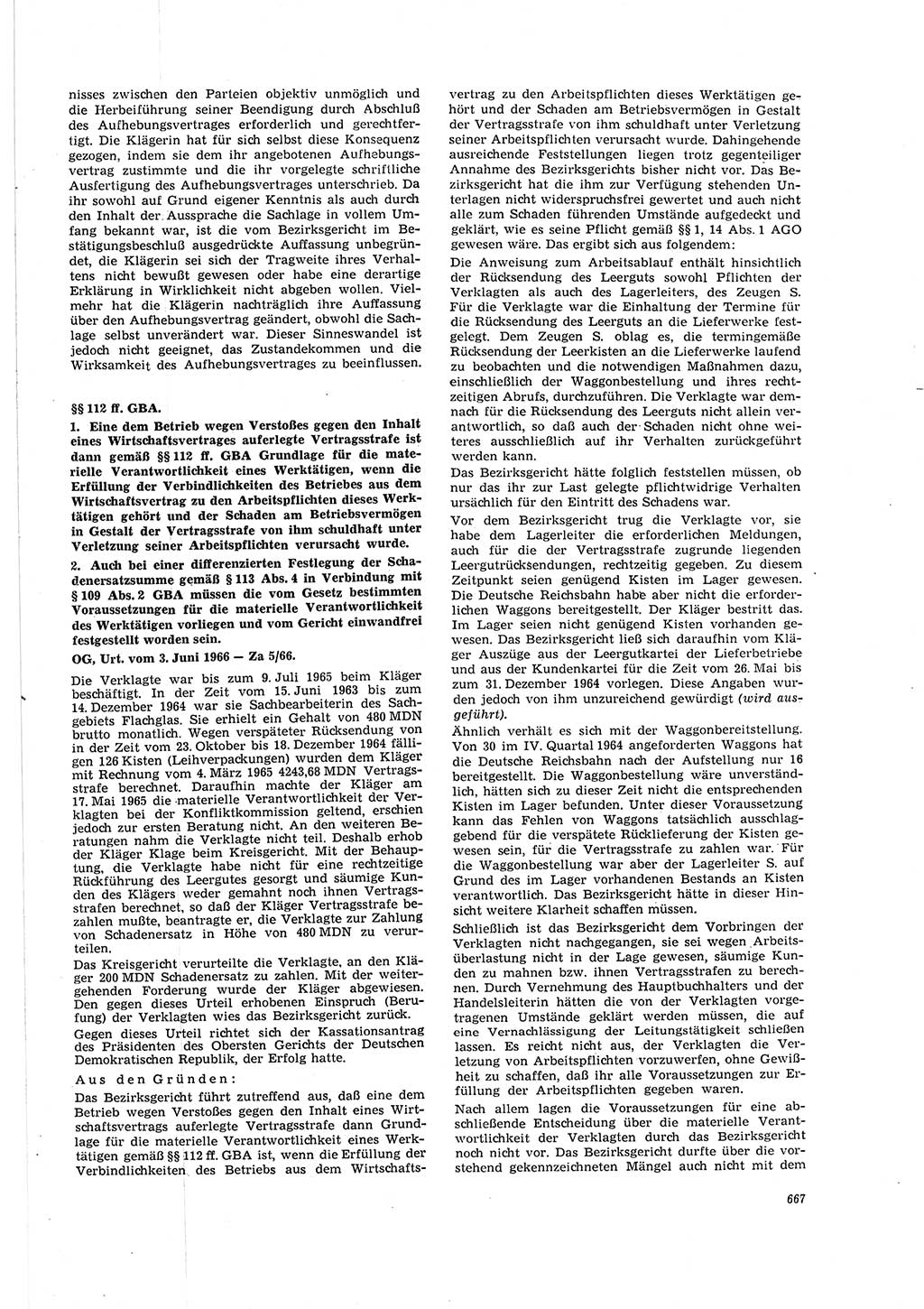 Neue Justiz (NJ), Zeitschrift für Recht und Rechtswissenschaft [Deutsche Demokratische Republik (DDR)], 20. Jahrgang 1966, Seite 667 (NJ DDR 1966, S. 667)