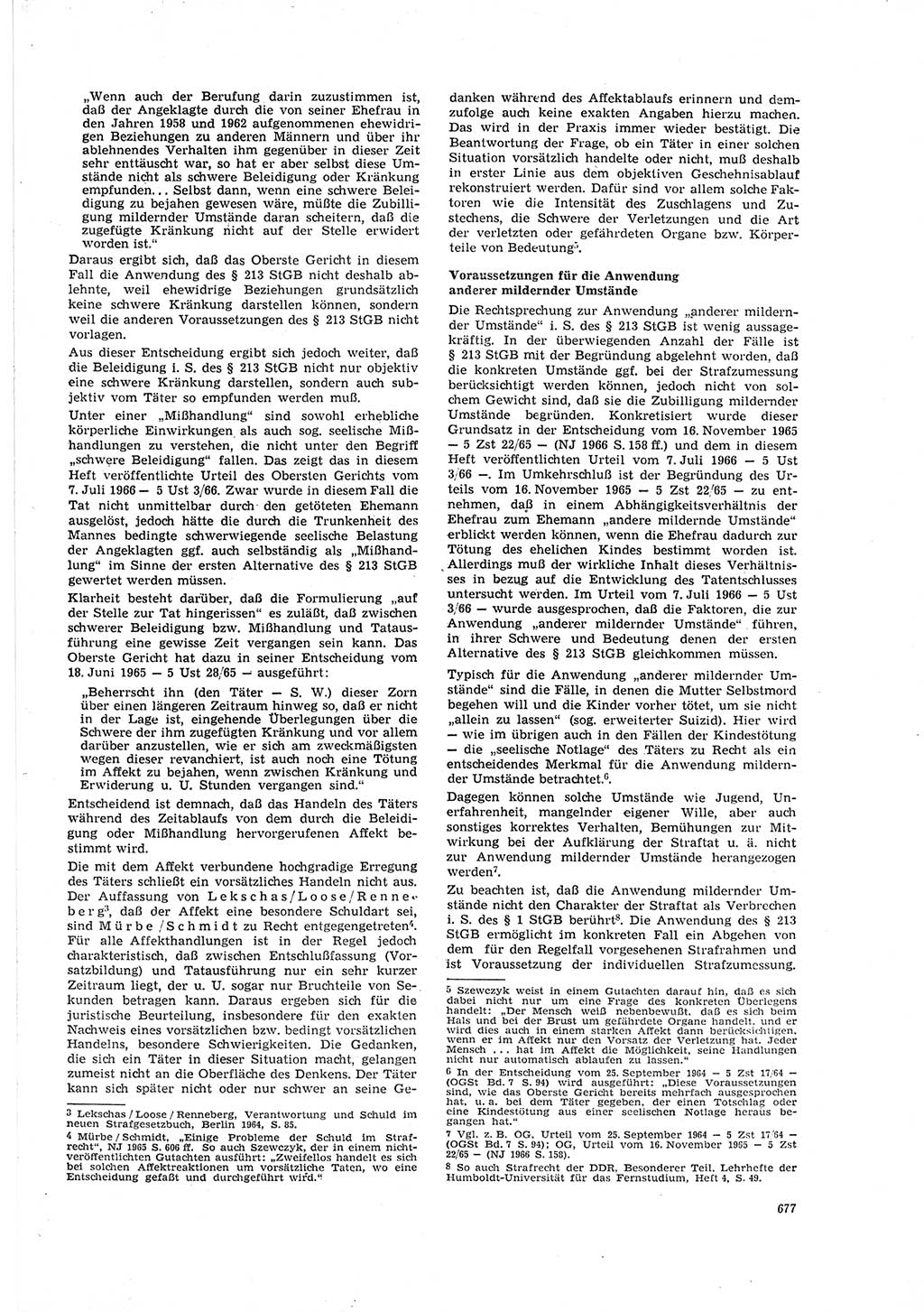 Neue Justiz (NJ), Zeitschrift für Recht und Rechtswissenschaft [Deutsche Demokratische Republik (DDR)], 20. Jahrgang 1966, Seite 677 (NJ DDR 1966, S. 677)