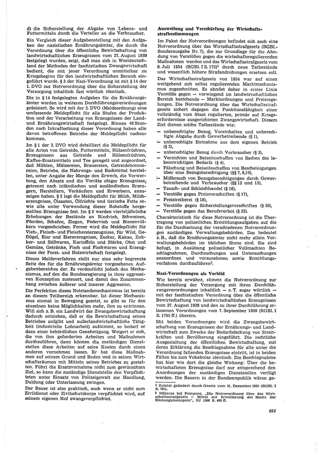 Neue Justiz (NJ), Zeitschrift für Recht und Rechtswissenschaft [Deutsche Demokratische Republik (DDR)], 20. Jahrgang 1966, Seite 693 (NJ DDR 1966, S. 693)