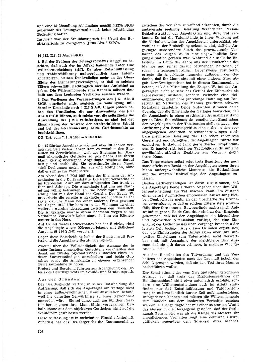 Neue Justiz (NJ), Zeitschrift für Recht und Rechtswissenschaft [Deutsche Demokratische Republik (DDR)], 20. Jahrgang 1966, Seite 700 (NJ DDR 1966, S. 700)