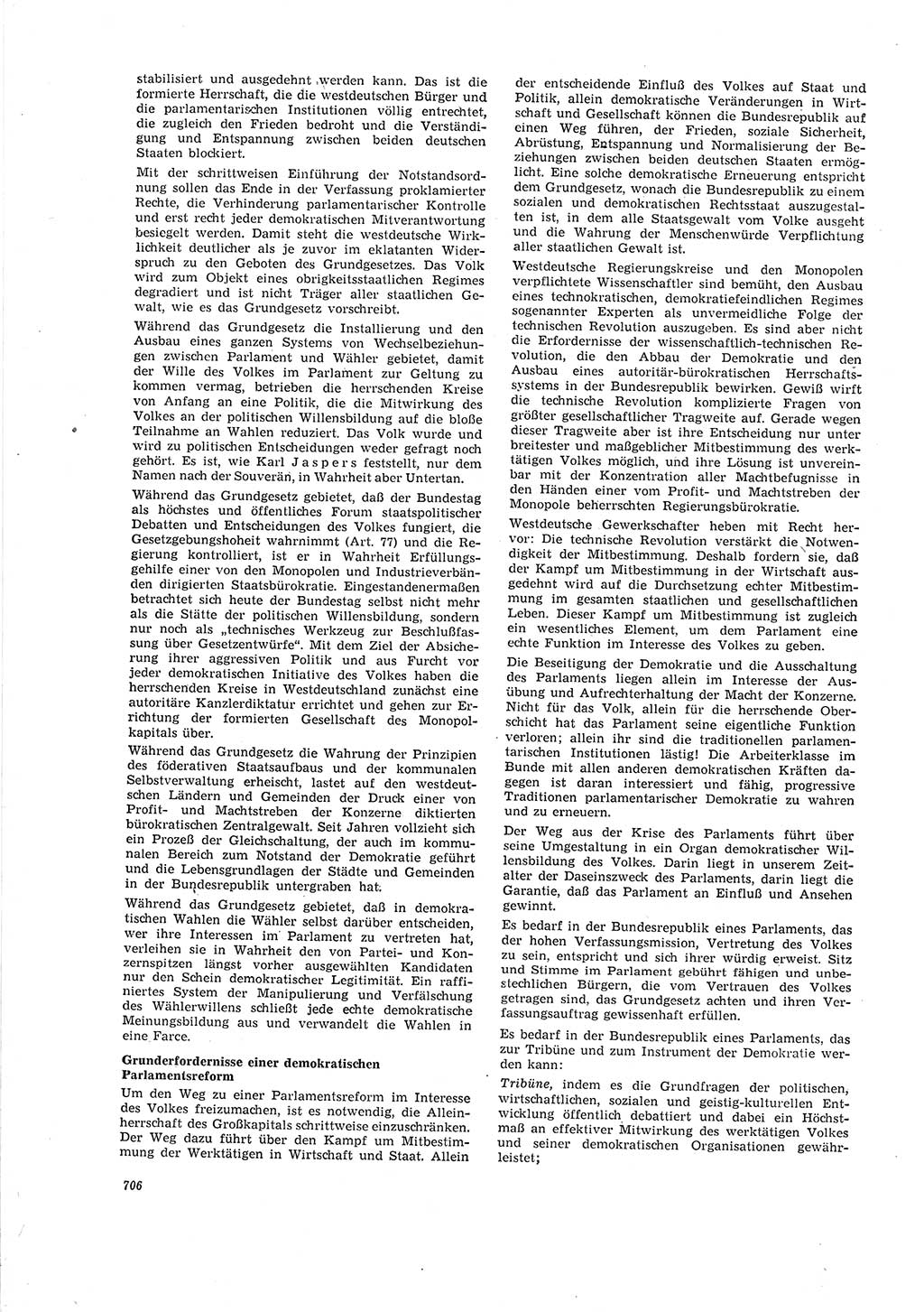 Neue Justiz (NJ), Zeitschrift für Recht und Rechtswissenschaft [Deutsche Demokratische Republik (DDR)], 20. Jahrgang 1966, Seite 706 (NJ DDR 1966, S. 706)