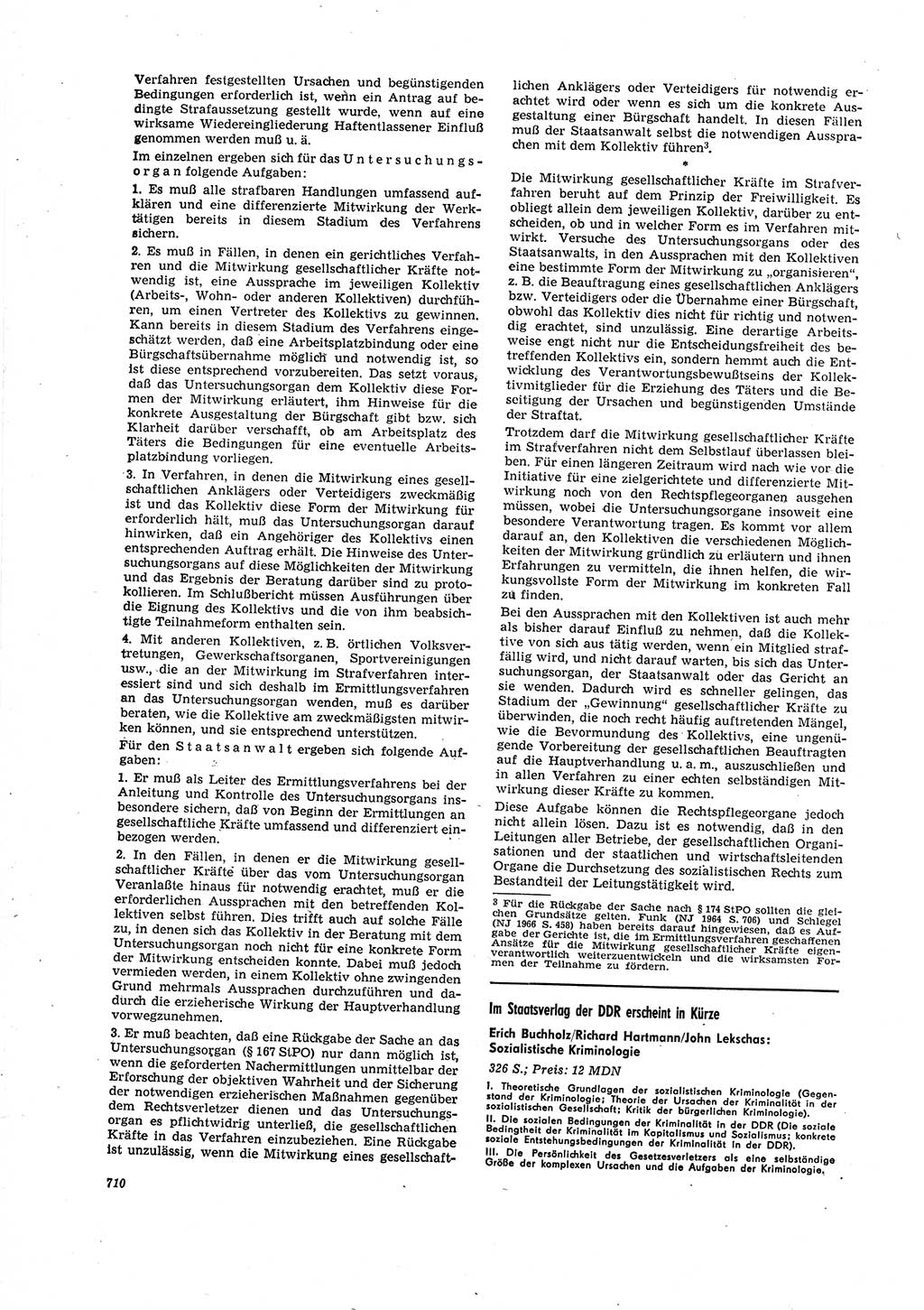 Neue Justiz (NJ), Zeitschrift für Recht und Rechtswissenschaft [Deutsche Demokratische Republik (DDR)], 20. Jahrgang 1966, Seite 710 (NJ DDR 1966, S. 710)