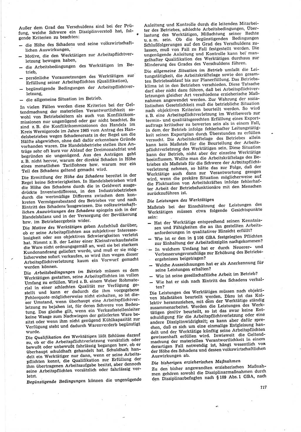Neue Justiz (NJ), Zeitschrift für Recht und Rechtswissenschaft [Deutsche Demokratische Republik (DDR)], 20. Jahrgang 1966, Seite 717 (NJ DDR 1966, S. 717)