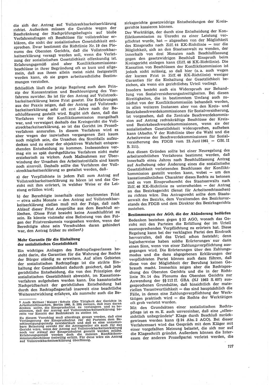 Neue Justiz (NJ), Zeitschrift für Recht und Rechtswissenschaft [Deutsche Demokratische Republik (DDR)], 20. Jahrgang 1966, Seite 727 (NJ DDR 1966, S. 727)
