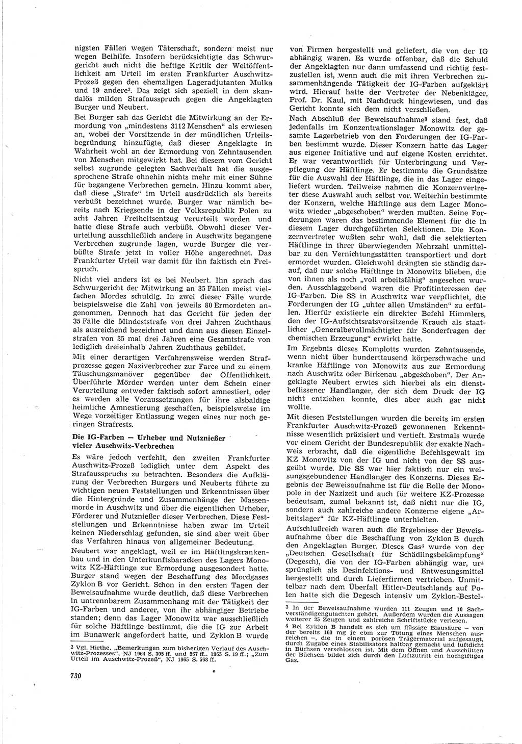 Neue Justiz (NJ), Zeitschrift für Recht und Rechtswissenschaft [Deutsche Demokratische Republik (DDR)], 20. Jahrgang 1966, Seite 730 (NJ DDR 1966, S. 730)