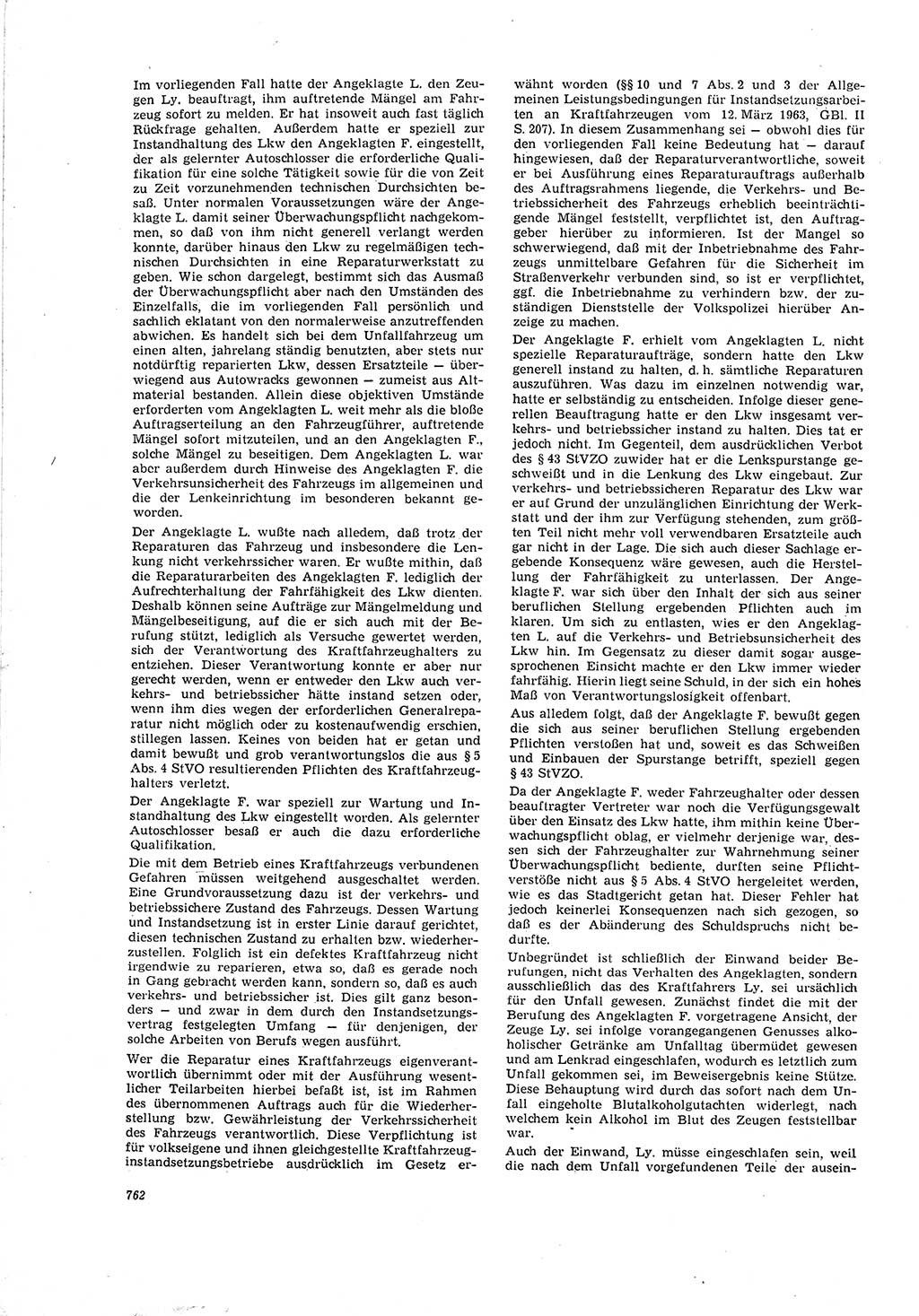 Neue Justiz (NJ), Zeitschrift für Recht und Rechtswissenschaft [Deutsche Demokratische Republik (DDR)], 20. Jahrgang 1966, Seite 762 (NJ DDR 1966, S. 762)