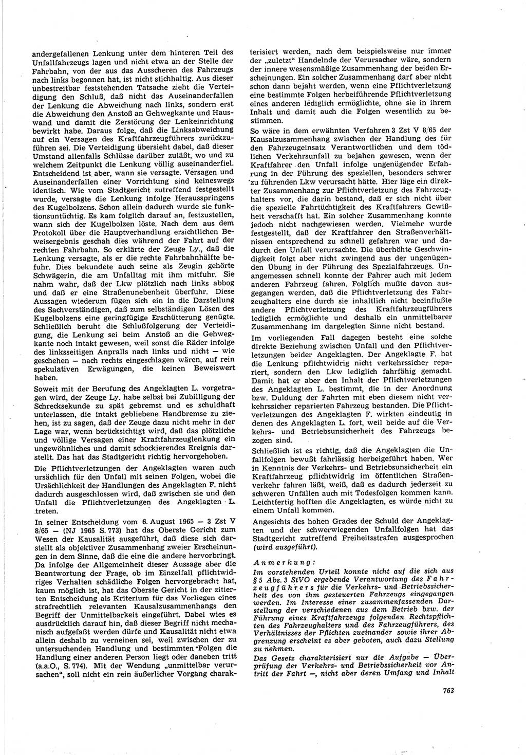 Neue Justiz (NJ), Zeitschrift für Recht und Rechtswissenschaft [Deutsche Demokratische Republik (DDR)], 20. Jahrgang 1966, Seite 763 (NJ DDR 1966, S. 763)