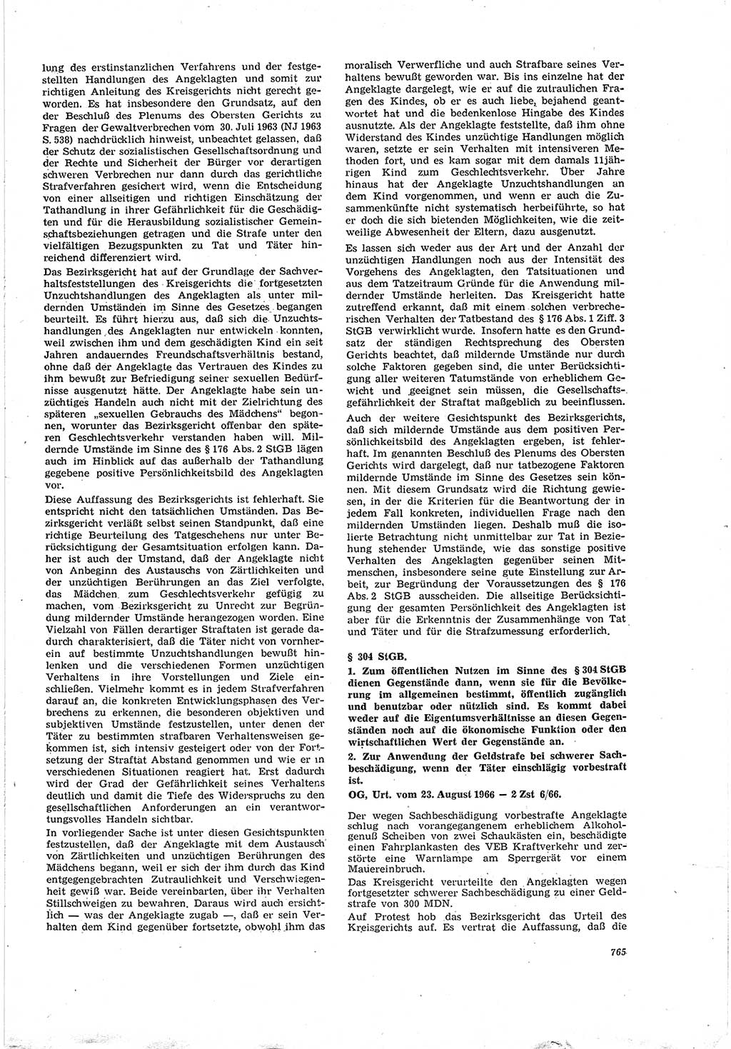 Neue Justiz (NJ), Zeitschrift für Recht und Rechtswissenschaft [Deutsche Demokratische Republik (DDR)], 20. Jahrgang 1966, Seite 765 (NJ DDR 1966, S. 765)