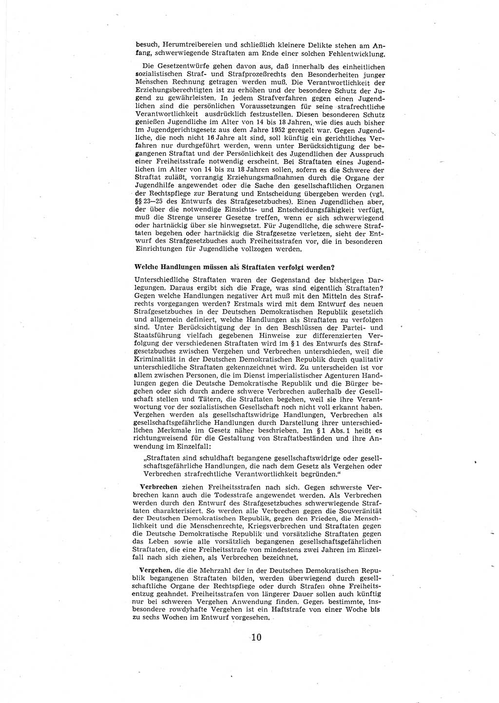 Entwurf des Strafgesetzbuches (StGB) der Deutschen Demokratischen Republik (DDR) 1967, Seite 10 (Entw. StGB DDR 1967, S. 10)