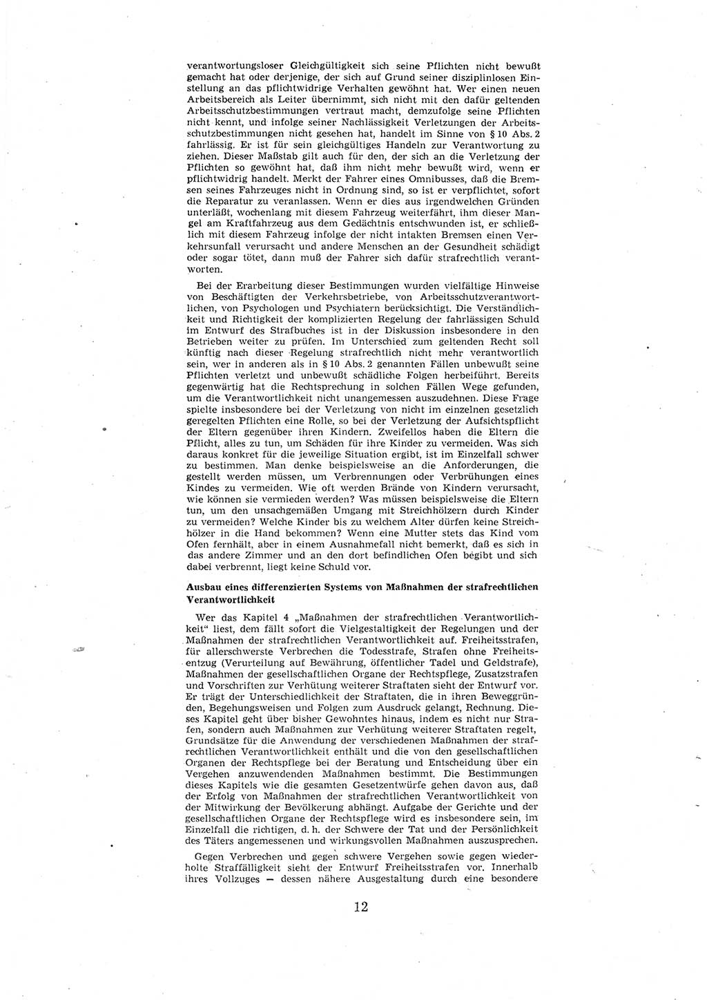 Entwurf des Strafgesetzbuches (StGB) der Deutschen Demokratischen Republik (DDR) 1967, Seite 12 (Entw. StGB DDR 1967, S. 12)