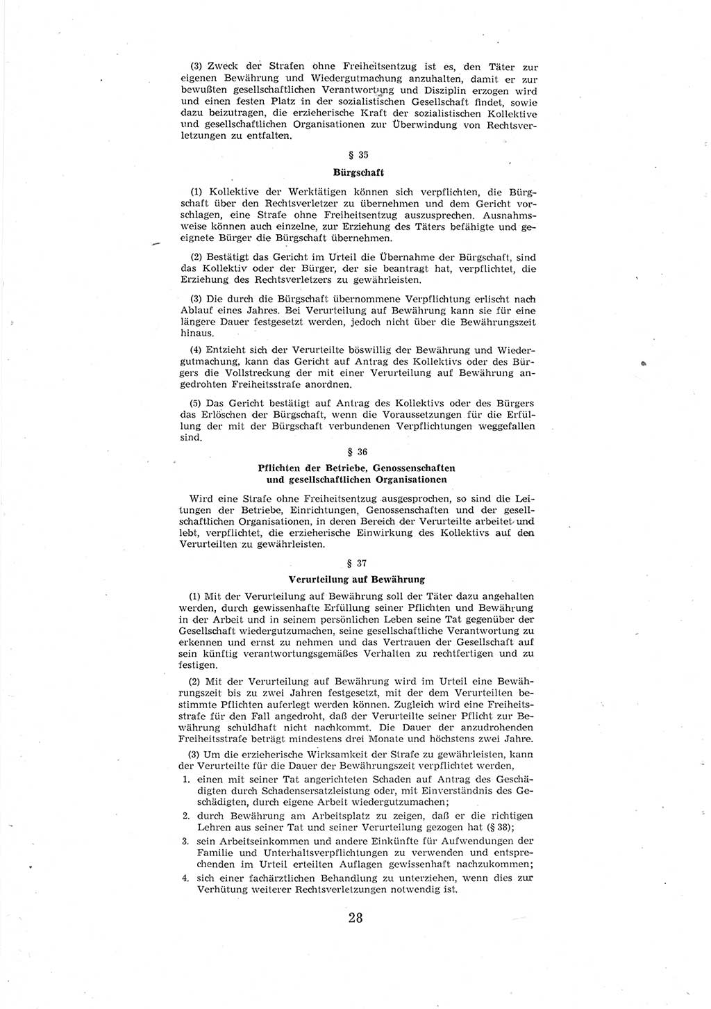 Entwurf des Strafgesetzbuches (StGB) der Deutschen Demokratischen Republik (DDR) 1967, Seite 28 (Entw. StGB DDR 1967, S. 28)