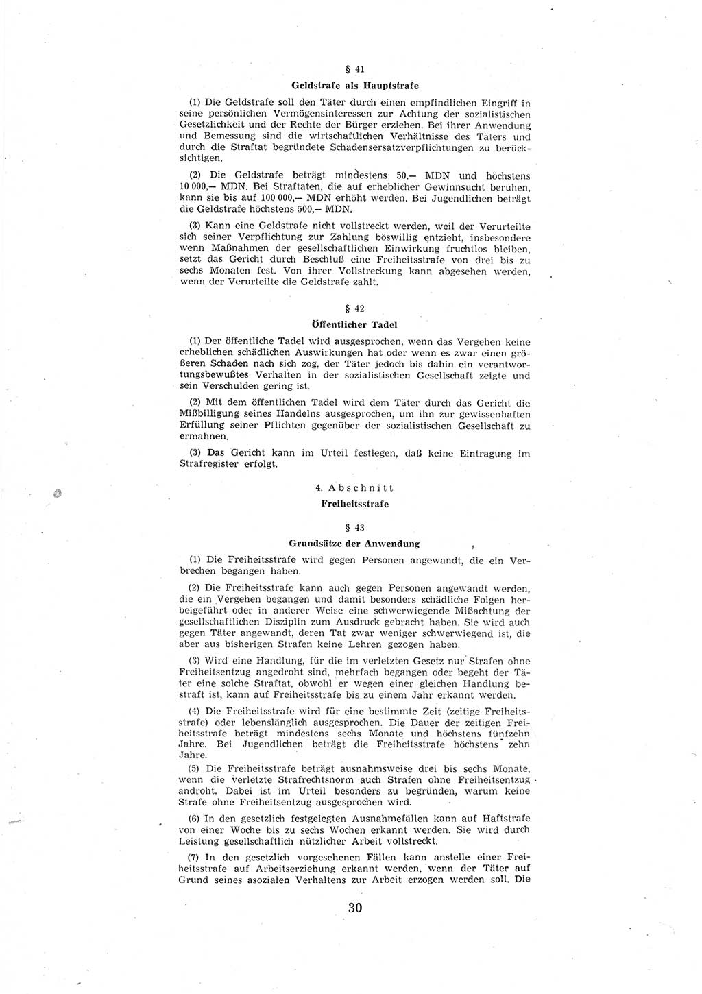 Entwurf des Strafgesetzbuches (StGB) der Deutschen Demokratischen Republik (DDR) 1967, Seite 30 (Entw. StGB DDR 1967, S. 30)