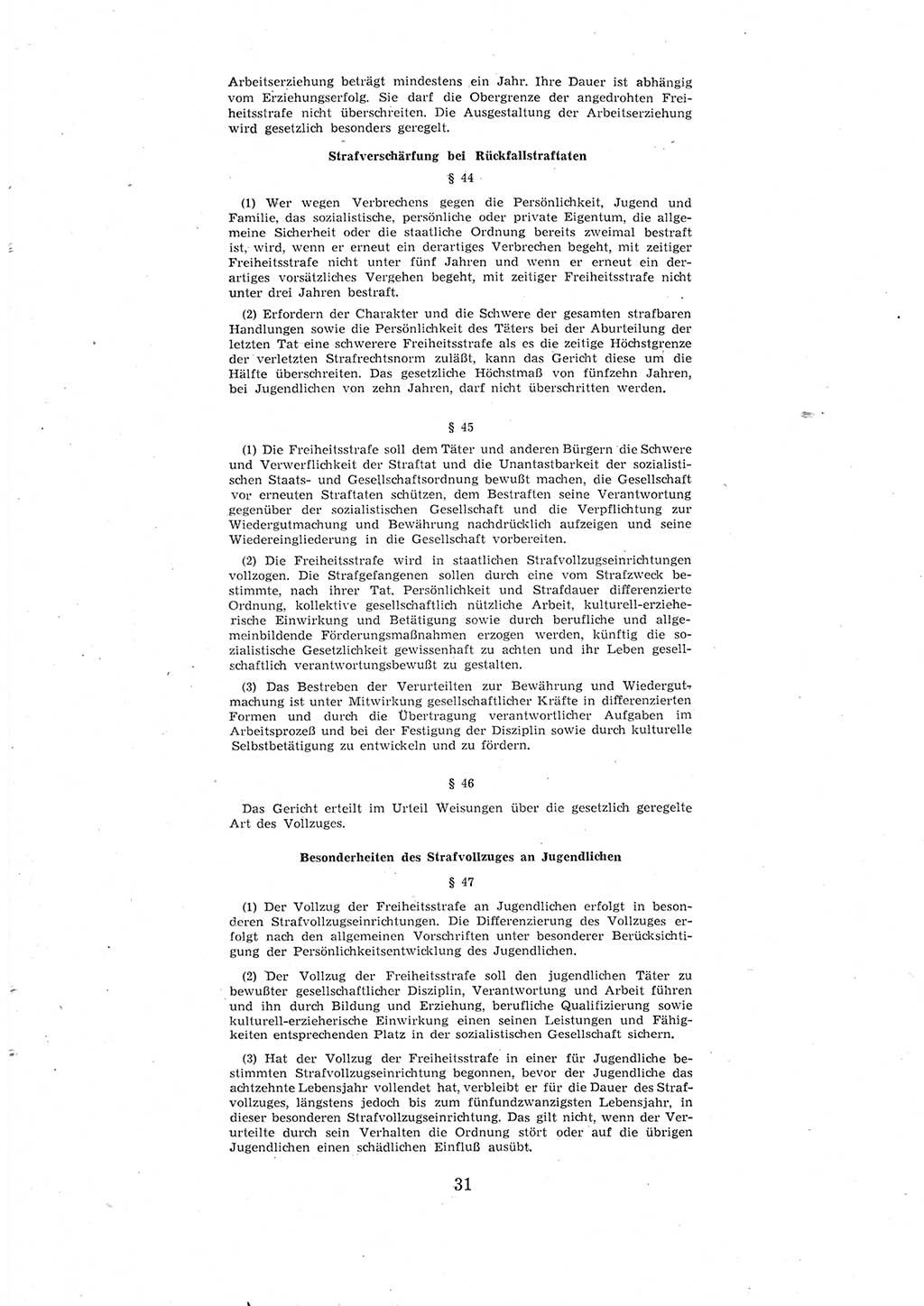Entwurf des Strafgesetzbuches (StGB) der Deutschen Demokratischen Republik (DDR) 1967, Seite 31 (Entw. StGB DDR 1967, S. 31)