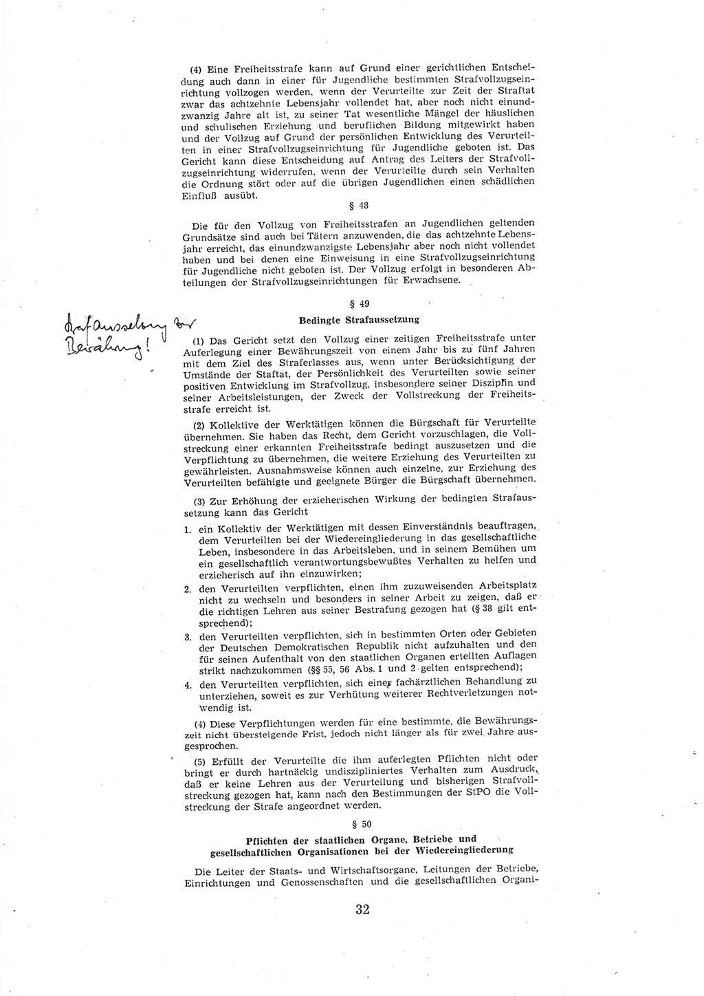 Entwurf des Strafgesetzbuches (StGB) der Deutschen Demokratischen Republik (DDR) 1967, Seite 32 (Entw. StGB DDR 1967, S. 32)