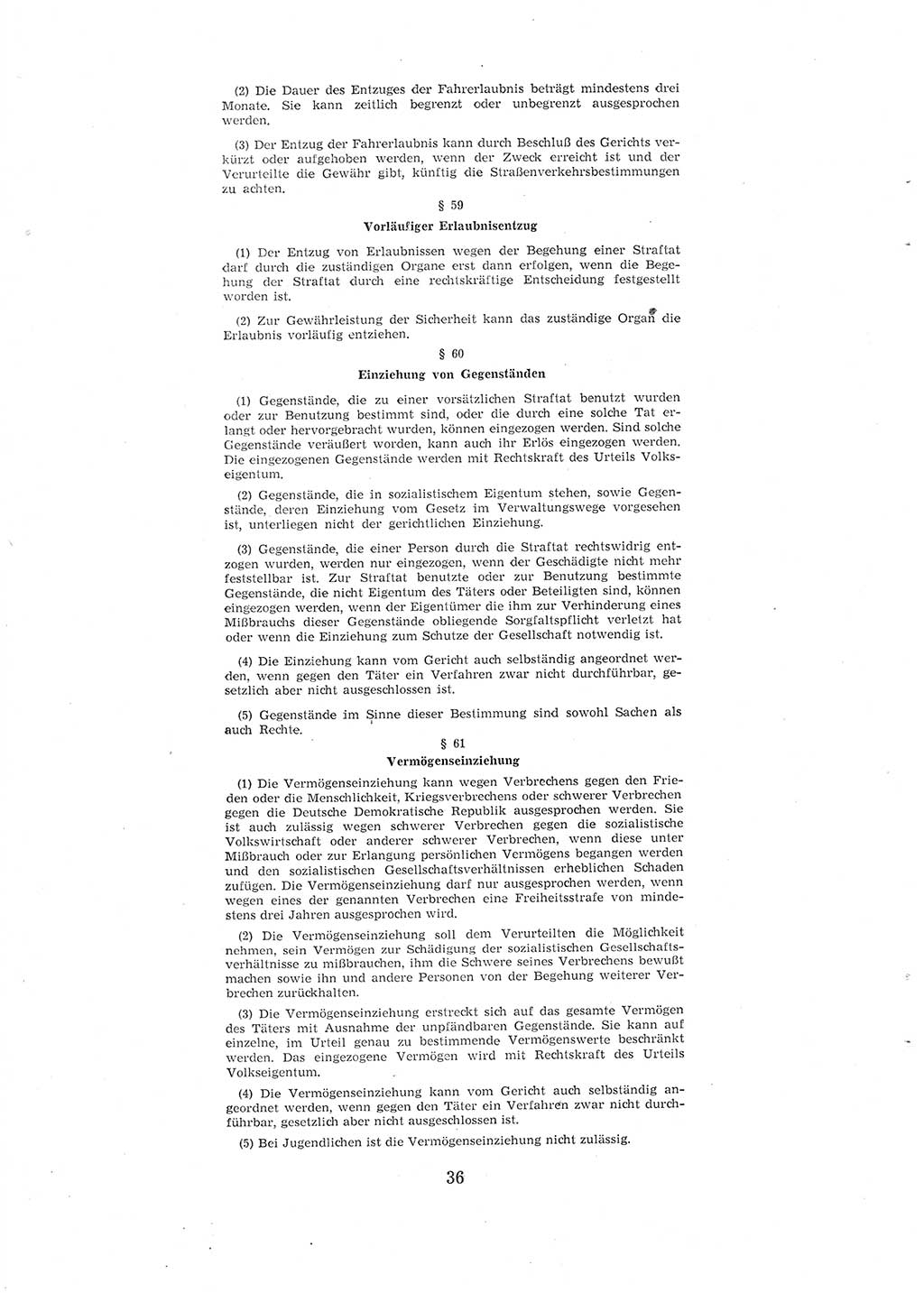 Entwurf des Strafgesetzbuches (StGB) der Deutschen Demokratischen Republik (DDR) 1967, Seite 36 (Entw. StGB DDR 1967, S. 36)