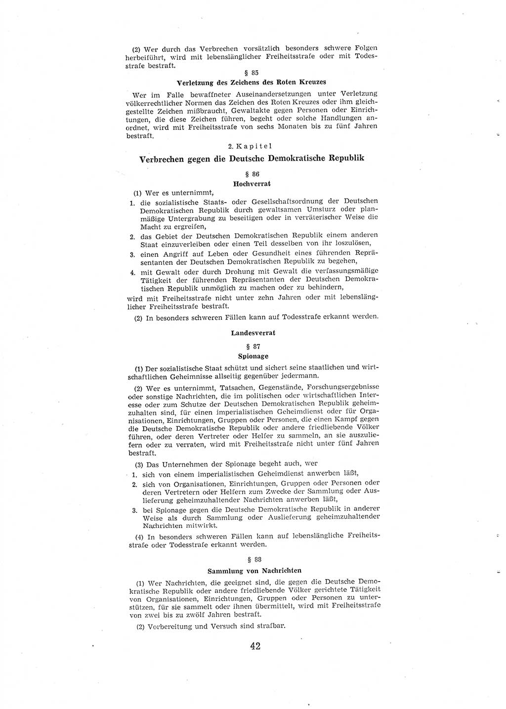 Entwurf des Strafgesetzbuches (StGB) der Deutschen Demokratischen Republik (DDR) 1967, Seite 42 (Entw. StGB DDR 1967, S. 42)