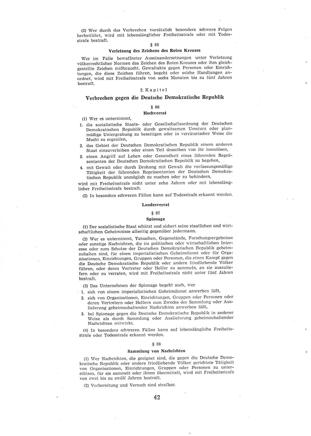Entwurf des Strafgesetzbuches (StGB) der Deutschen Demokratischen Republik (DDR) 1967, Seite 42 (Entw. StGB DDR 1967, S. 42)