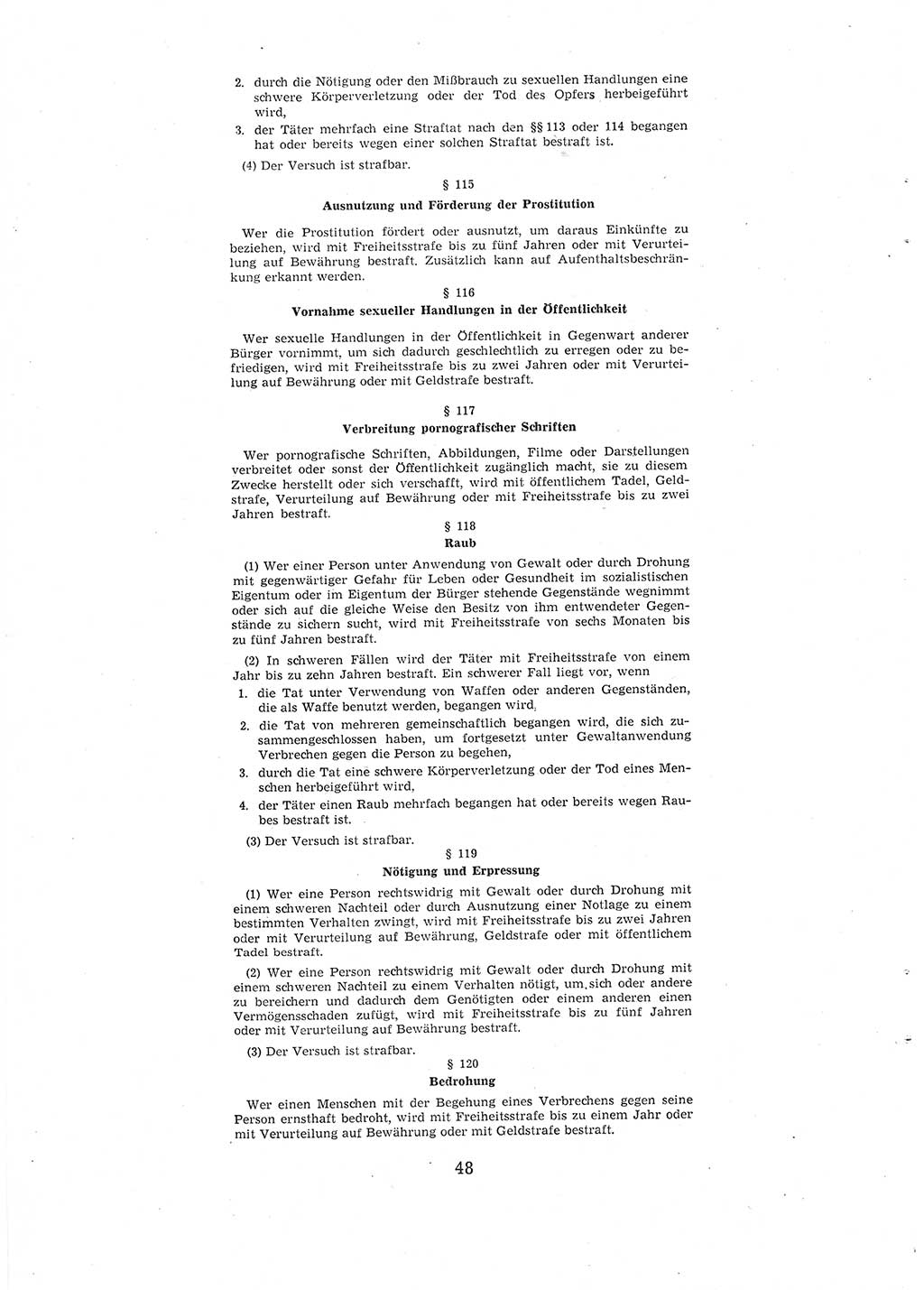 Entwurf des Strafgesetzbuches (StGB) der Deutschen Demokratischen Republik (DDR) 1967, Seite 48 (Entw. StGB DDR 1967, S. 48)