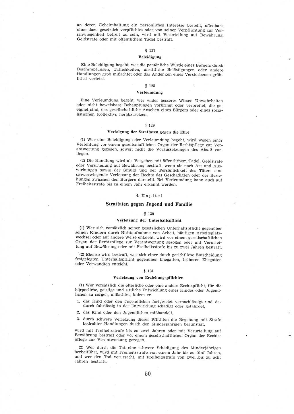 Entwurf des Strafgesetzbuches (StGB) der Deutschen Demokratischen Republik (DDR) 1967, Seite 50 (Entw. StGB DDR 1967, S. 50)