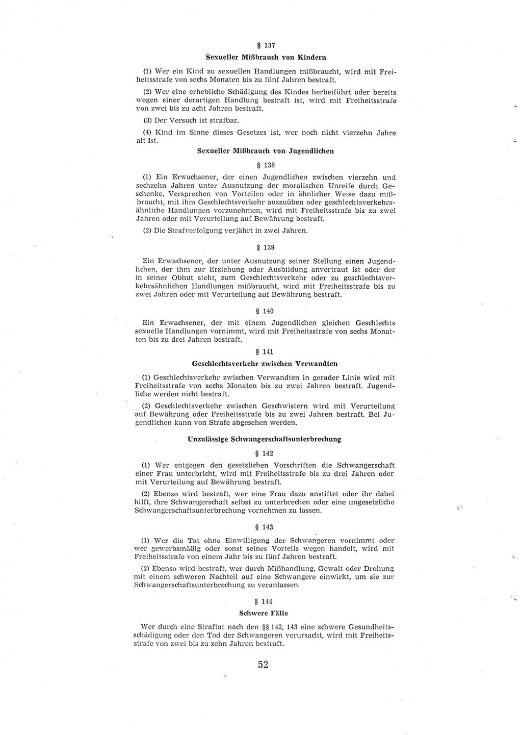 Entwurf des Strafgesetzbuches (StGB) der Deutschen Demokratischen Republik (DDR) 1967, Seite 52 (Entw. StGB DDR 1967, S. 52)