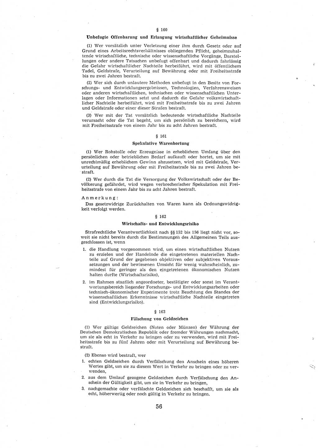 Entwurf des Strafgesetzbuches (StGB) der Deutschen Demokratischen Republik (DDR) 1967, Seite 56 (Entw. StGB DDR 1967, S. 56)