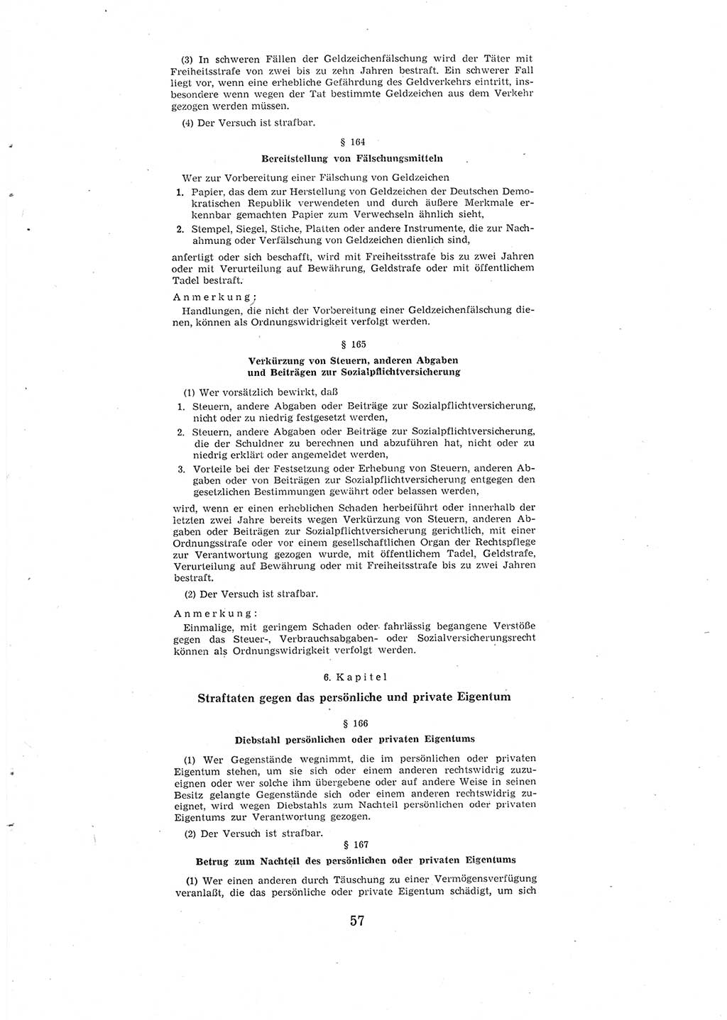 Entwurf des Strafgesetzbuches (StGB) der Deutschen Demokratischen Republik (DDR) 1967, Seite 57 (Entw. StGB DDR 1967, S. 57)