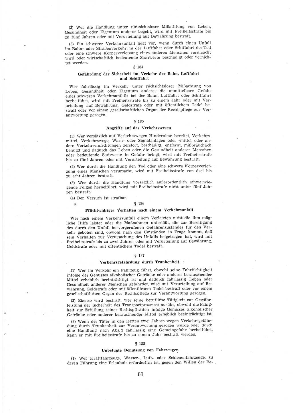 Entwurf des Strafgesetzbuches (StGB) der Deutschen Demokratischen Republik (DDR) 1967, Seite 61 (Entw. StGB DDR 1967, S. 61)