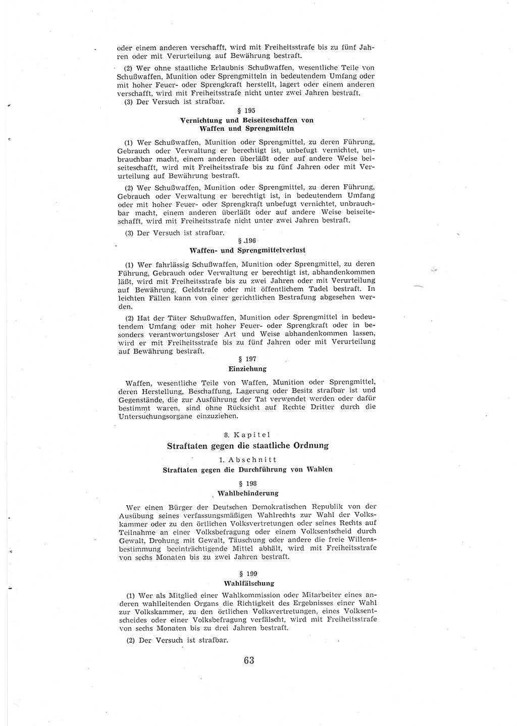 Entwurf des Strafgesetzbuches (StGB) der Deutschen Demokratischen Republik (DDR) 1967, Seite 63 (Entw. StGB DDR 1967, S. 63)