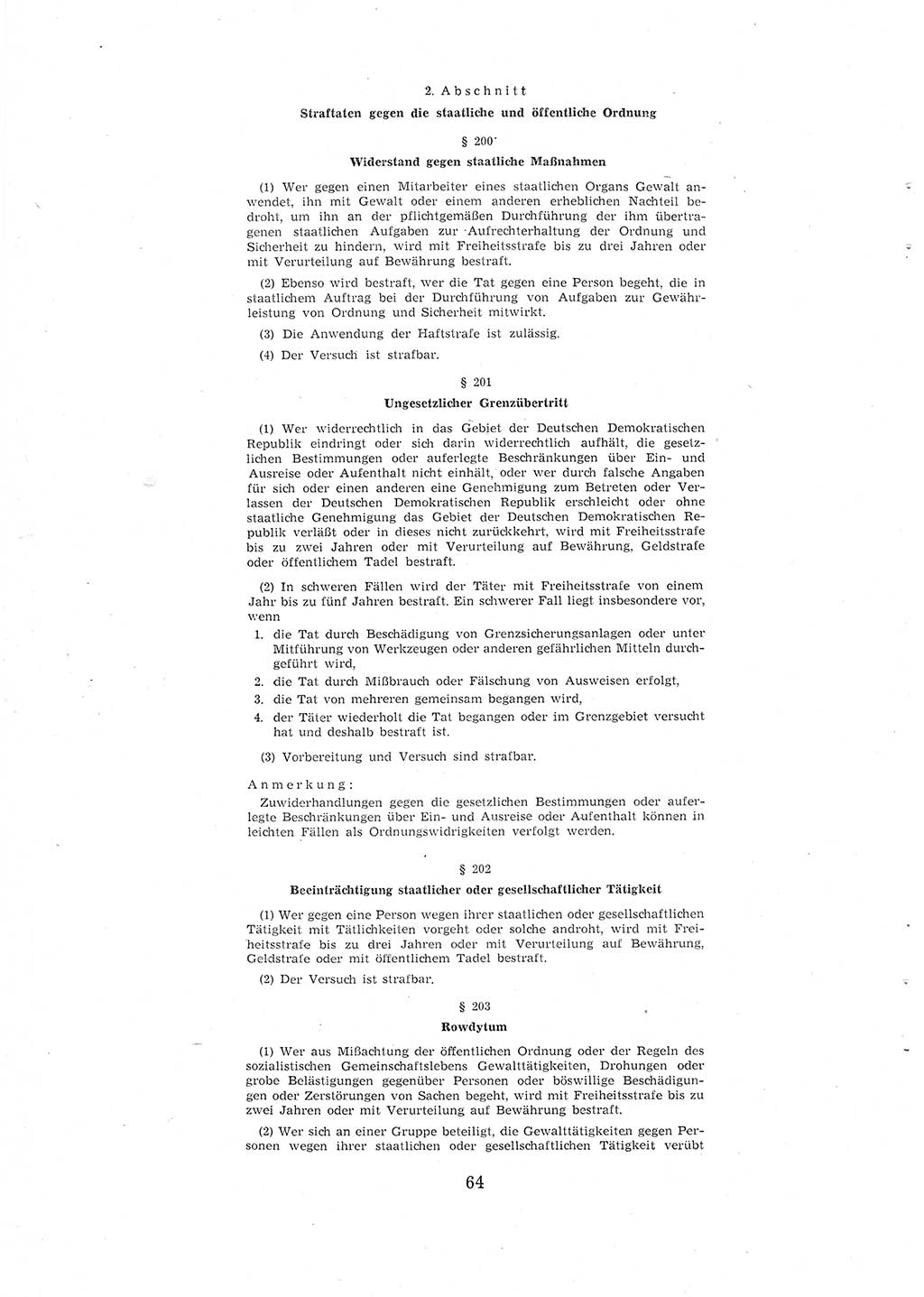 Entwurf des Strafgesetzbuches (StGB) der Deutschen Demokratischen Republik (DDR) 1967, Seite 64 (Entw. StGB DDR 1967, S. 64)