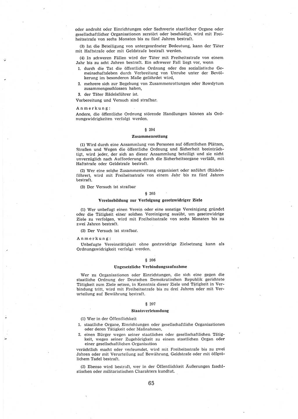 Entwurf des Strafgesetzbuches (StGB) der Deutschen Demokratischen Republik (DDR) 1967, Seite 65 (Entw. StGB DDR 1967, S. 65)