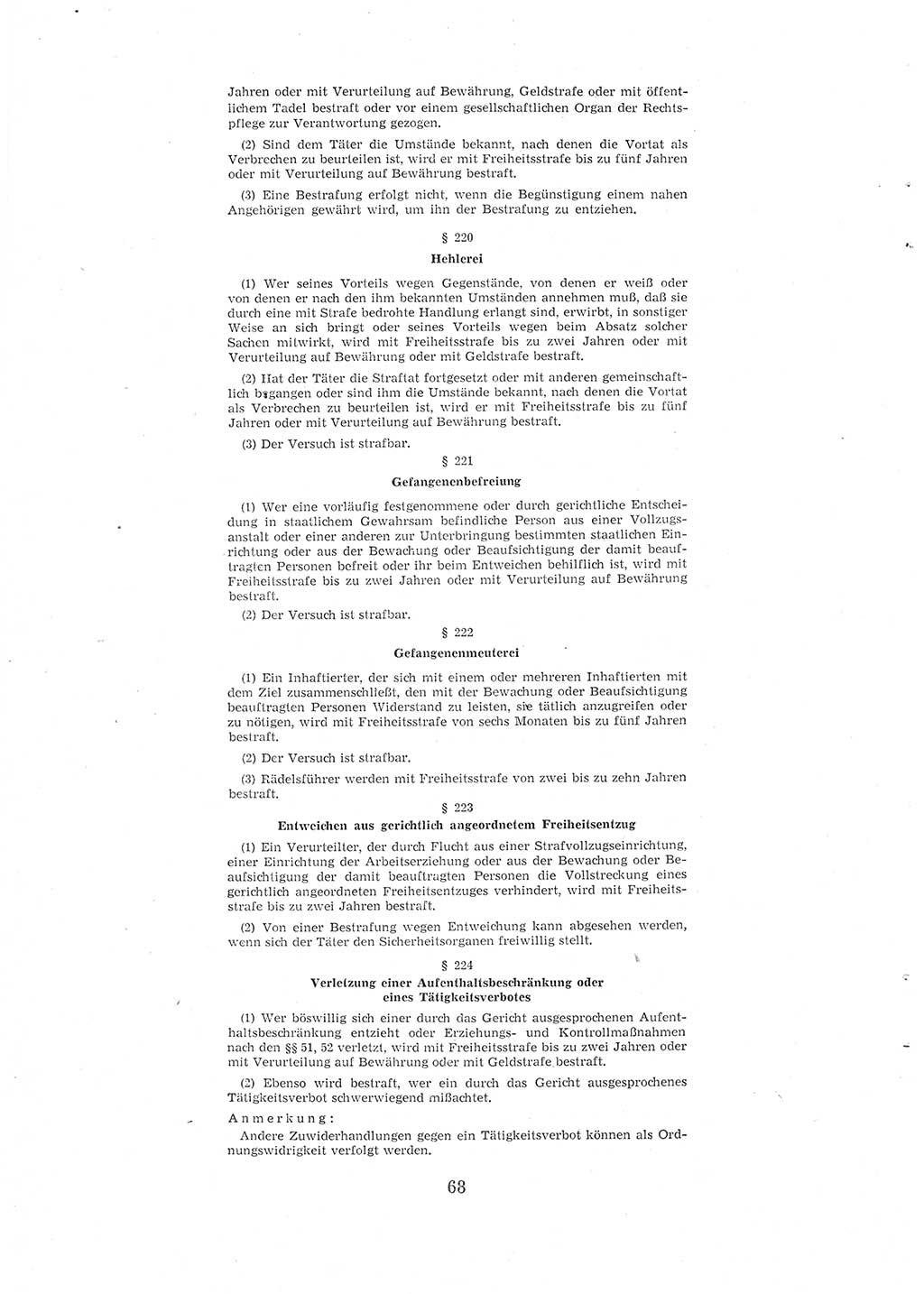 Entwurf des Strafgesetzbuches (StGB) der Deutschen Demokratischen Republik (DDR) 1967, Seite 68 (Entw. StGB DDR 1967, S. 68)