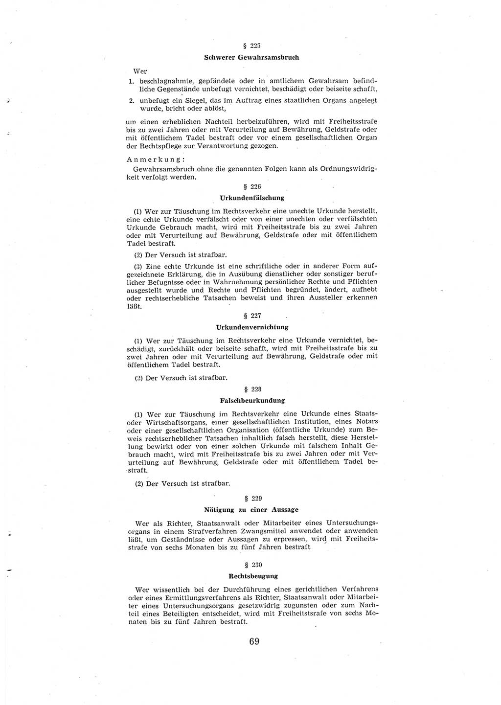 Entwurf des Strafgesetzbuches (StGB) der Deutschen Demokratischen Republik (DDR) 1967, Seite 69 (Entw. StGB DDR 1967, S. 69)