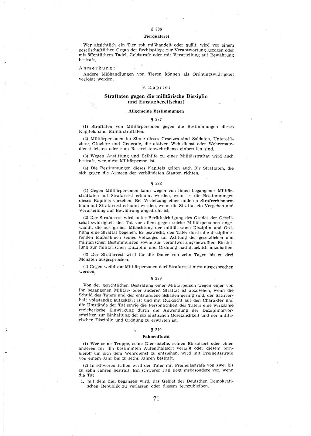 Entwurf des Strafgesetzbuches (StGB) der Deutschen Demokratischen Republik (DDR) 1967, Seite 71 (Entw. StGB DDR 1967, S. 71)