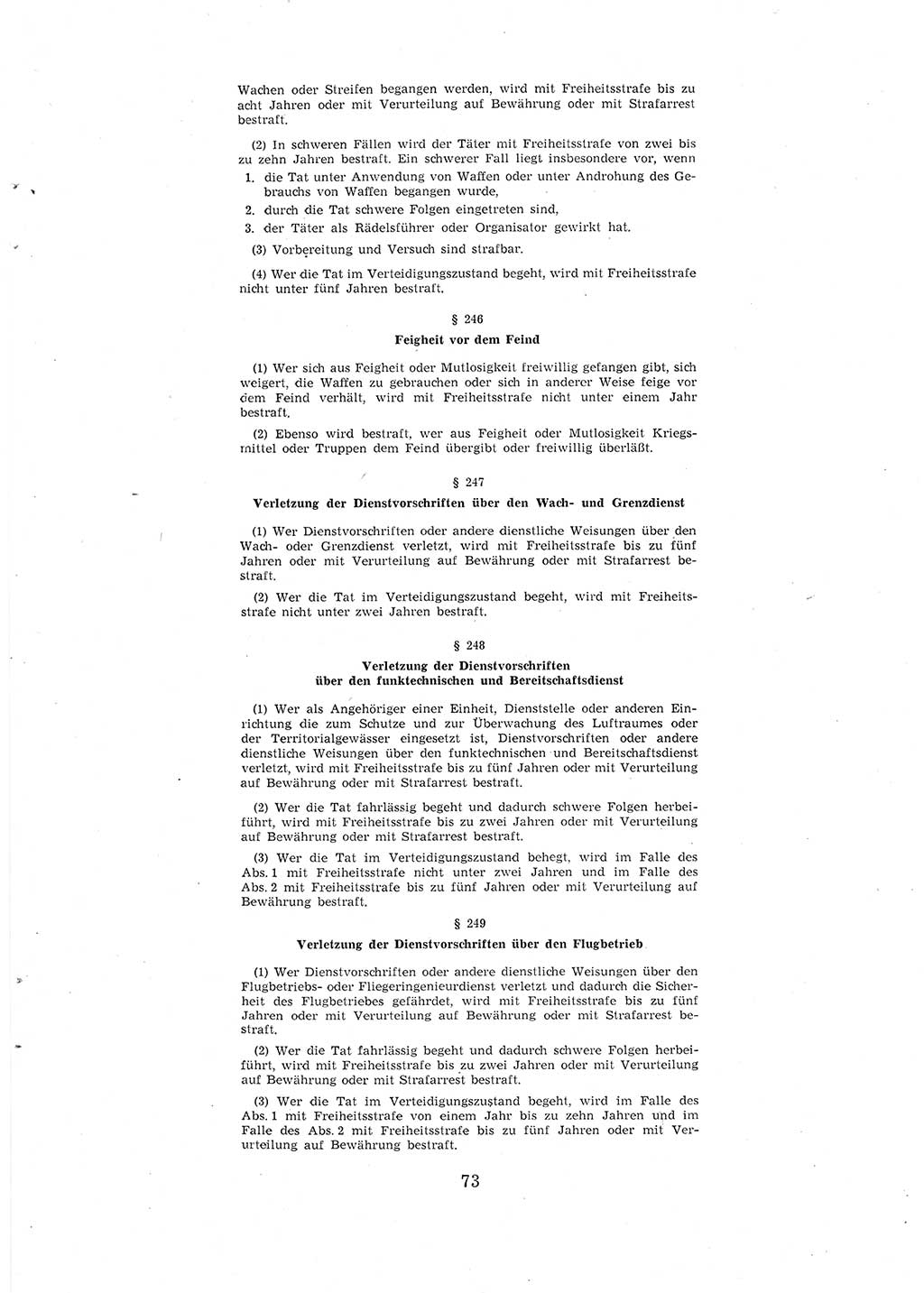 Entwurf des Strafgesetzbuches (StGB) der Deutschen Demokratischen Republik (DDR) 1967, Seite 73 (Entw. StGB DDR 1967, S. 73)