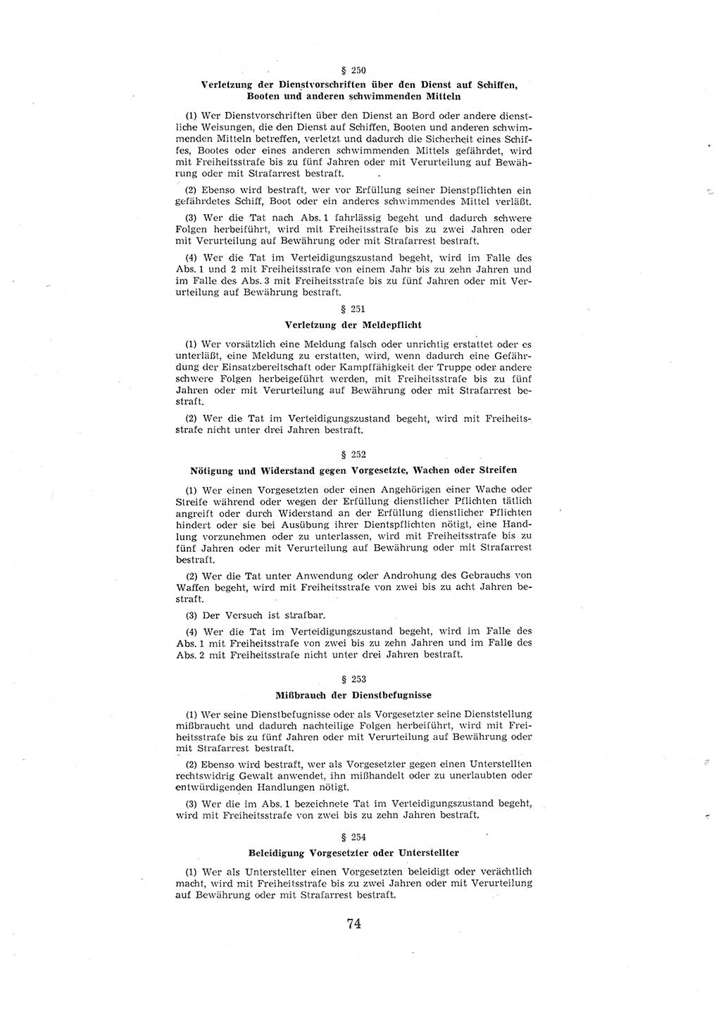 Entwurf des Strafgesetzbuches (StGB) der Deutschen Demokratischen Republik (DDR) 1967, Seite 74 (Entw. StGB DDR 1967, S. 74)