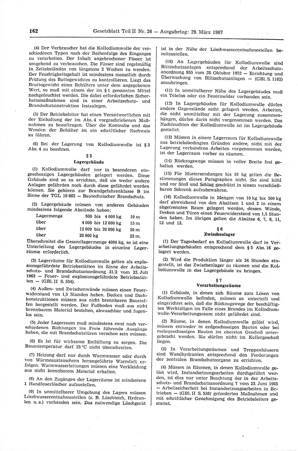 Gesetzblatt (GBl.) der Deutschen Demokratischen Republik (DDR) Teil ⅠⅠ 1967, Seite 162 (GBl. DDR ⅠⅠ 1967, S. 162)