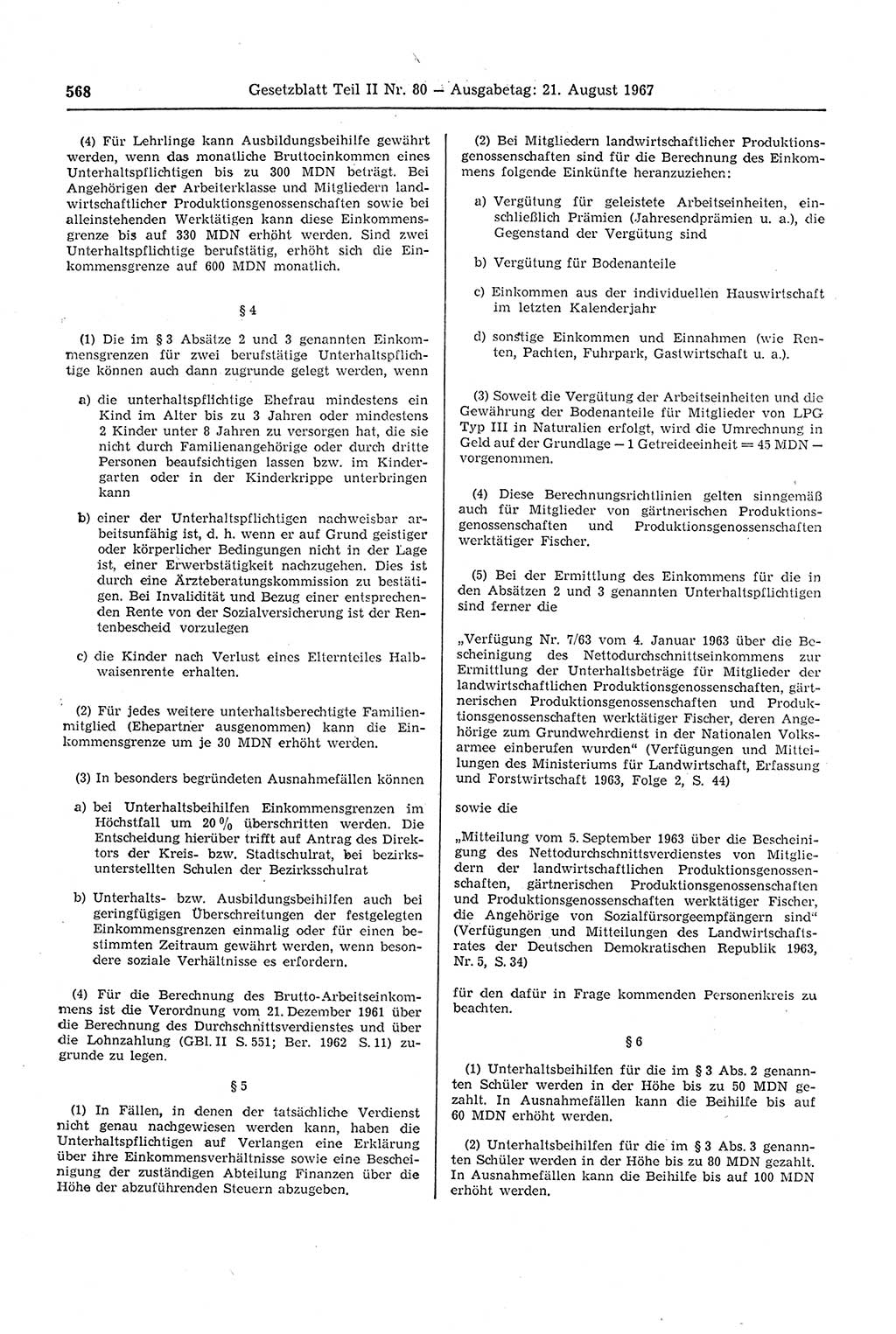 Gesetzblatt (GBl.) der Deutschen Demokratischen Republik (DDR) Teil ⅠⅠ 1967, Seite 568 (GBl. DDR ⅠⅠ 1967, S. 568)