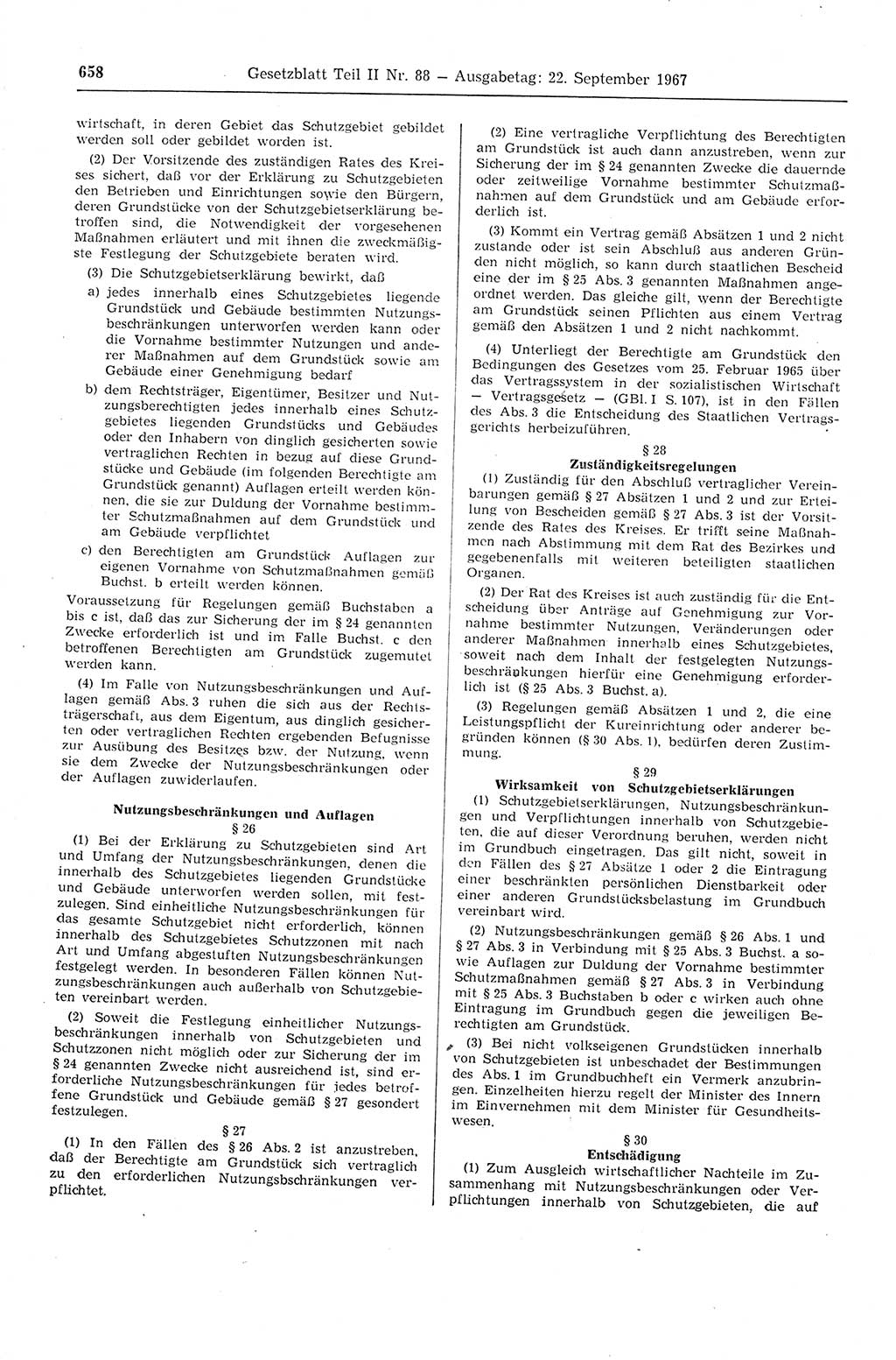 Gesetzblatt (GBl.) der Deutschen Demokratischen Republik (DDR) Teil ⅠⅠ 1967, Seite 658 (GBl. DDR ⅠⅠ 1967, S. 658)