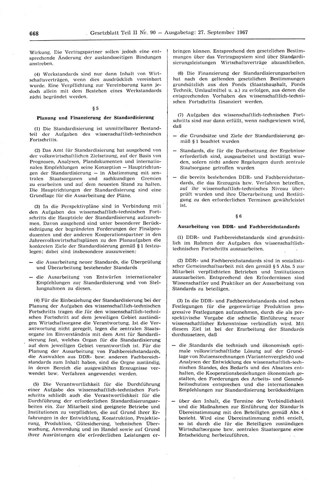 Gesetzblatt (GBl.) der Deutschen Demokratischen Republik (DDR) Teil ⅠⅠ 1967, Seite 668 (GBl. DDR ⅠⅠ 1967, S. 668)
