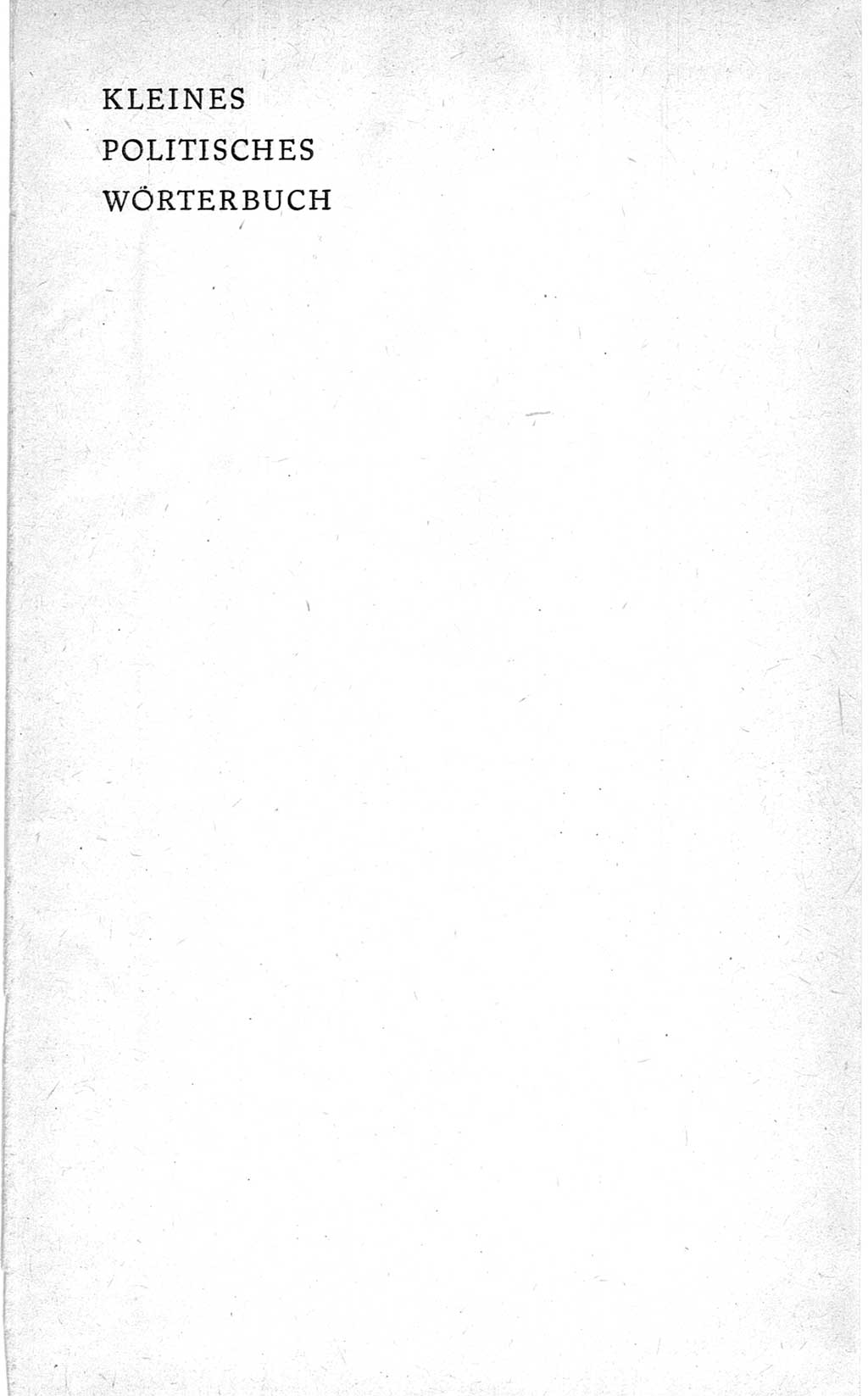 Kleines politisches Wörterbuch [Deutsche Demokratische Republik (DDR)] 1967, Seite 1 (Kl. pol. Wb. DDR 1967, S. 1)