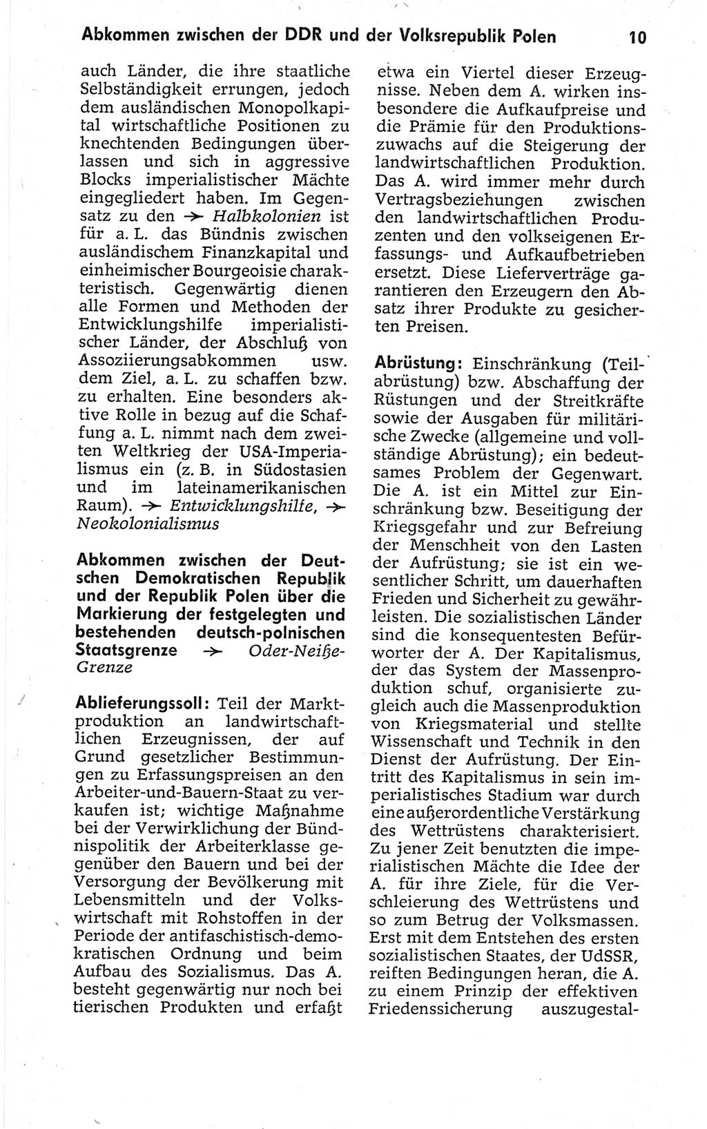 Kleines politisches Wörterbuch [Deutsche Demokratische Republik (DDR)] 1967, Seite 10 (Kl. pol. Wb. DDR 1967, S. 10)